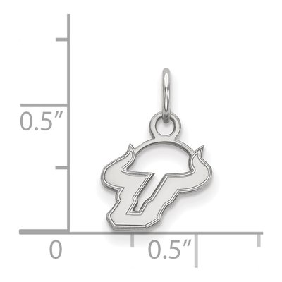 University of South Florida 10K White Gold Bull Extra Small Pendant – view 2