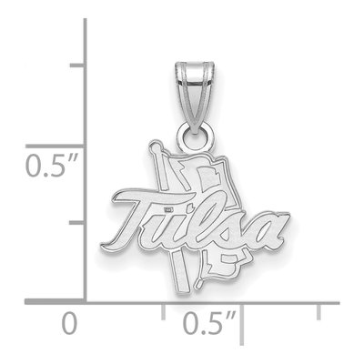10K White Gold Logoart University Of Tulsa Small Pendant – view 2
