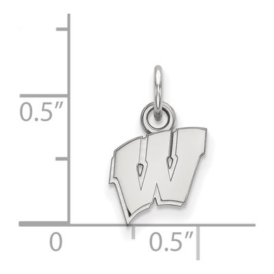 University of Wisconsin 10K White Gold Extra Small Letter W Pendant – view 2