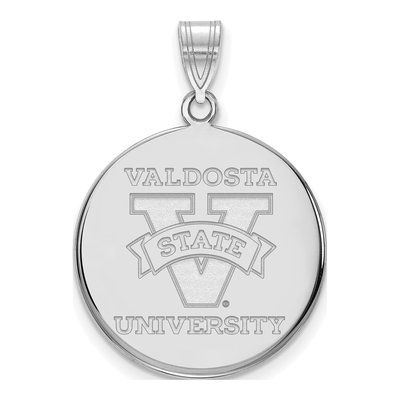 Valdosta State University 10K White Gold Large Disc Pendant