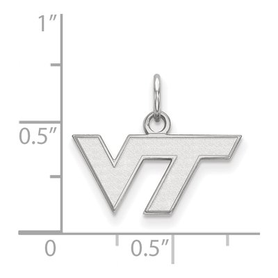 Virginia Tech 10K White Gold V-T Extra Small Pendant – view 2