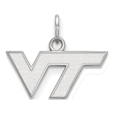 Virginia Tech 10K White Gold V-T Extra Small Pendant