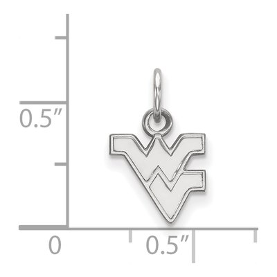 West Virginia University 10K White Gold W-V Extra Small Pendant – view 2