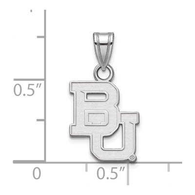 Baylor University 10K White Gold Bears Small Pendant – view 3