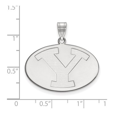 Brigham Young University 10K White Gold Large Letter Y Pendant – view 2