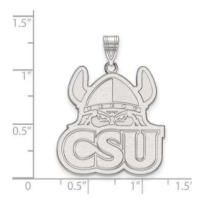 Cleveland State University 10K White Gold Extra Large Pendant – view 2