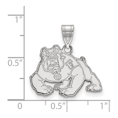 California State University Fresno 10K White Gold Bulldog Medium Pendant – view 2
