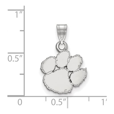 Clemson University 10K White Gold Tiger Paw Small Pendant – view 2