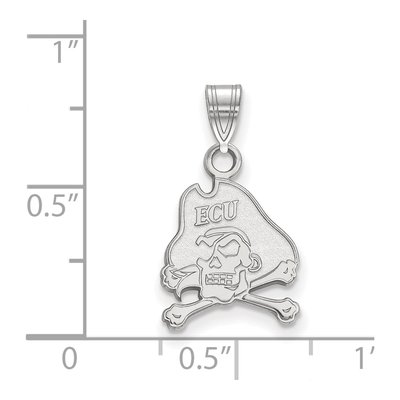 East Carolina University 10K White Gold Pirate Small Pendant – view 2