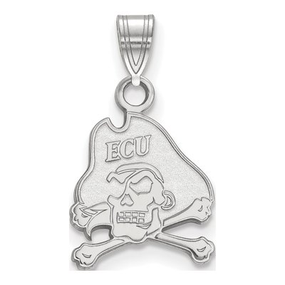 East Carolina University 10K White Gold Pirate Small Pendant