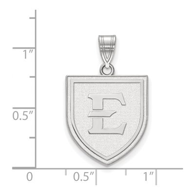 East Tennessee State University 10K White Gold Shield Large Letter E Pendant – view 3