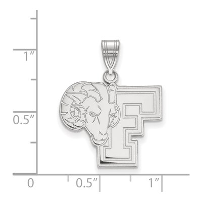 Fordham University 10K White Gold Ram Large Pendant – view 2