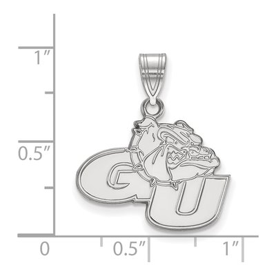 Gonzaga University 10K White Gold G-U Bulldog Medium Pendant – view 2