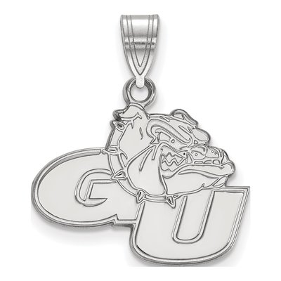 Gonzaga University 10K White Gold G-U Bulldog Medium Pendant