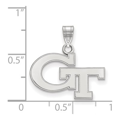 Georgia Institute of Technology 10K White Gold G-T Small Pendant – view 2