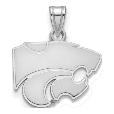Kansas State University 10K White Gold Wildcat Small Pendant