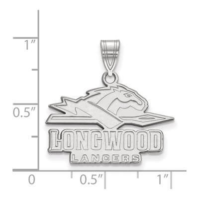 Longwood University 10K White Gold Medium Lancers Pendant – view 2