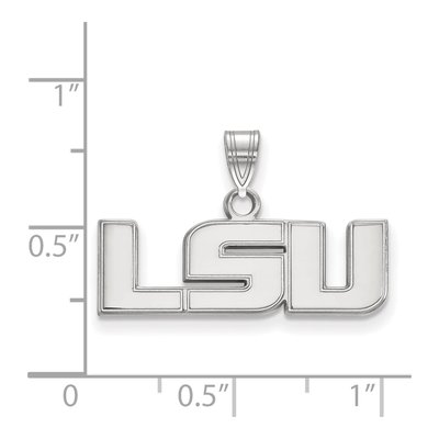 Louisiana State University 10K White Gold L-S-U Small Pendant – view 2