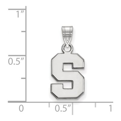 Michigan State University 10K White Gold Small Letter S Pendant – view 2