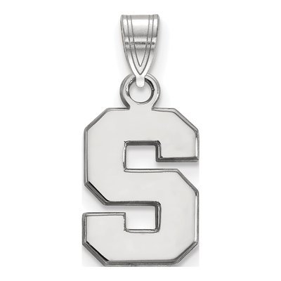 Michigan State University 10K White Gold Small Letter S Pendant