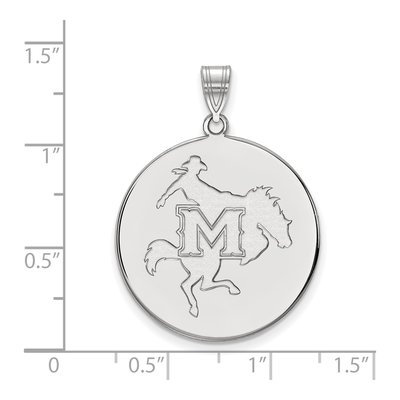 McNeese State University 10K White Gold Extra Large Disc Pendant – view 2
