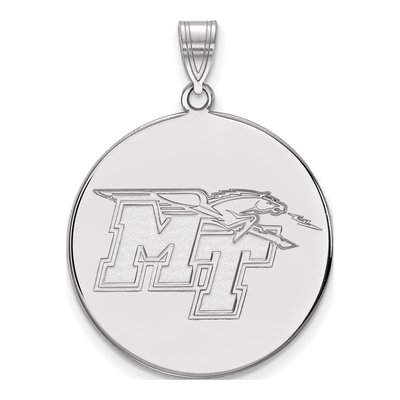 Middle Tennessee State University 10K White Gold M-T Extra Large Disc Pendant