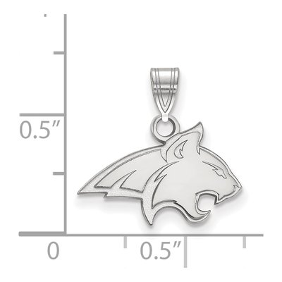 Montana State University 10K White Gold Bobcat Small Pendant – view 2