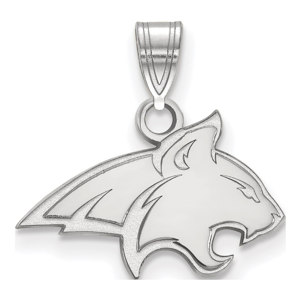 Montana State University 10K White Gold Bobcat Small Pendant