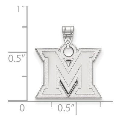 Miami University 10K White Gold Ohio Small Letter M Pendant – view 2