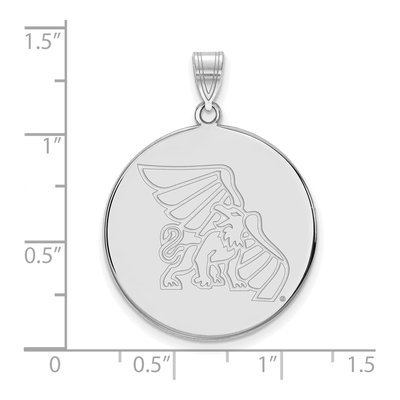 Missouri Western State University 10K White Gold Griffon Extra Large Disc Pendant – view 2