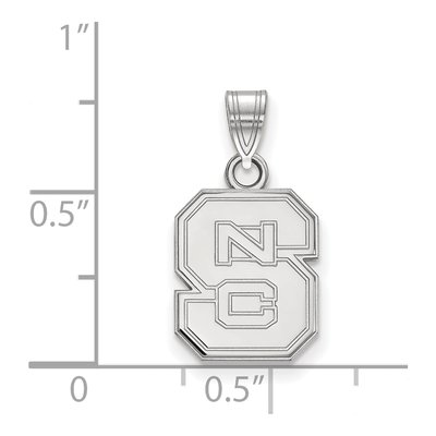 North Carolina State University 10K White Gold N-C-S Small Pendant – view 2