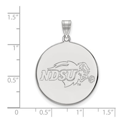 North Dakota State University 10K White Gold Extra Large Disc Pendant – view 2
