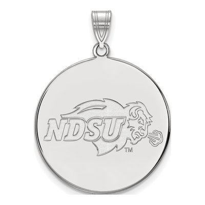 North Dakota State University 10K White Gold Extra Large Disc Pendant