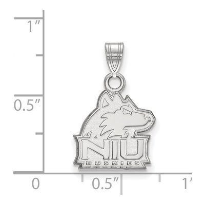 Northern Illinois University 10K White Gold N-I-U Huskies Small Pendant – view 2