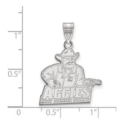 New Mexico State University 10K White Gold Aggies Large Pendant – view 2