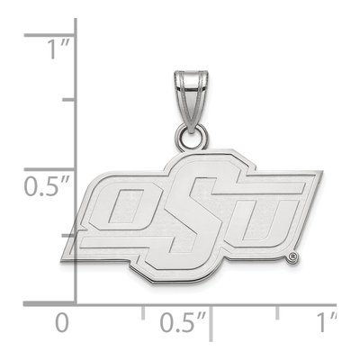 Oklahoma State University 10K White Gold Small O-S-U Pendant – view 4