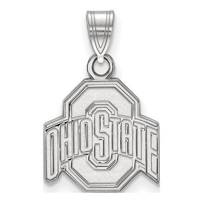Ohio State University 10K White Gold Small Pendant