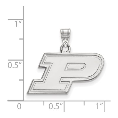 Purdue University 10K White Gold Small Letter P Pendant – view 2