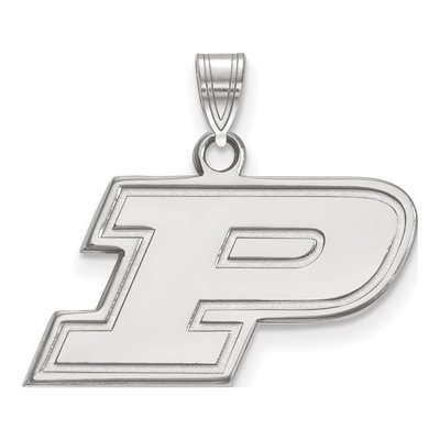 Purdue University 10K White Gold Small Letter P Pendant