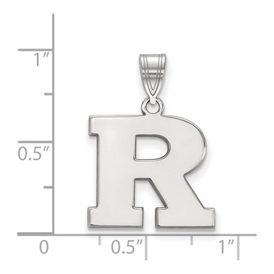 Rutgers University 10K White Gold Medium Letter R Pendant – view 2