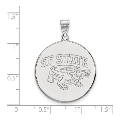 San Francisco State University 10K White Gold Extra Large Disc Pendant – view 2