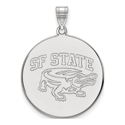 San Francisco State University 10K White Gold Extra Large Disc Pendant