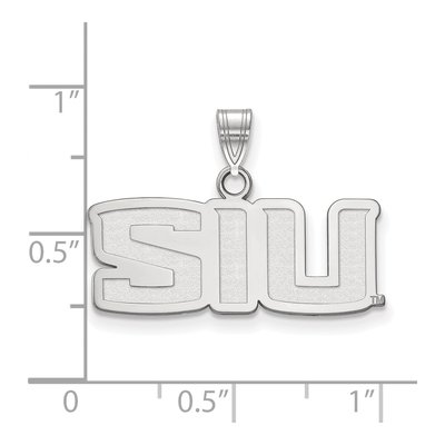 Southern Illinois University 10K White Gold S-I-U Small Pendant – view 2
