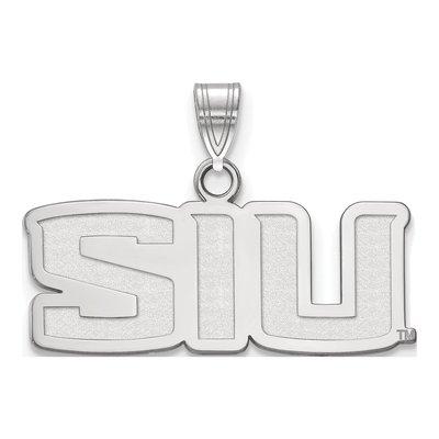 Southern Illinois University 10K White Gold S-I-U Small Pendant