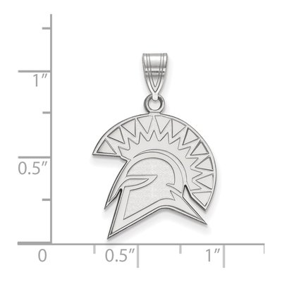 San Jose State University 10K White Gold Spartan Large Pendant – view 2