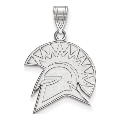 San Jose State University 10K White Gold Spartan Large Pendant
