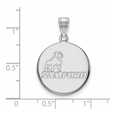 Samford University 10K White Gold Large Disc Pendant – view 2