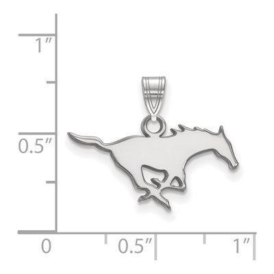 Southern Methodist University 10K White Gold Mustang Small Pendant – view 2
