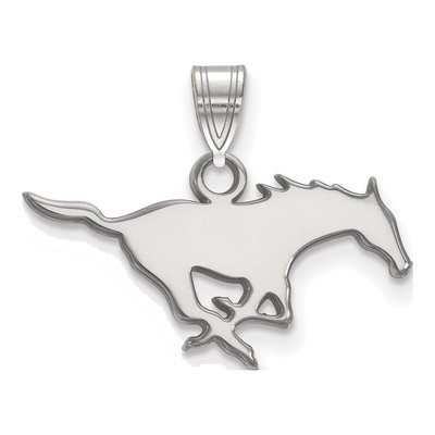 Southern Methodist University 10K White Gold Mustang Small Pendant
