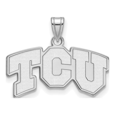 Texas Christian University 10K White Gold T-C-U Small Pendant
